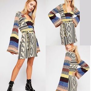 Free People Patchwork Sweater Dress NWOT